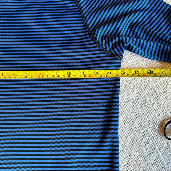 PGA Tour Long Sleeve Mens Golf Blue Striped Quarter-Zip Pullover Size M - Picture 8 of 10